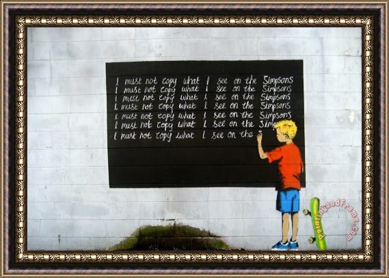 Banksy Banksy's Simpsons Reference, New Orleans Framed Painting