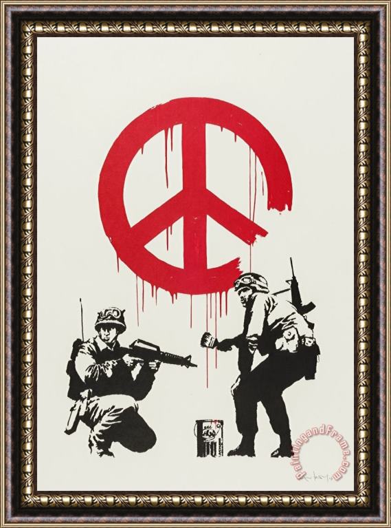 Banksy Cnd Soldiers, 2005 Framed Painting