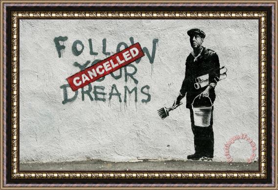Banksy Follow Your Dreams 2 Framed Painting