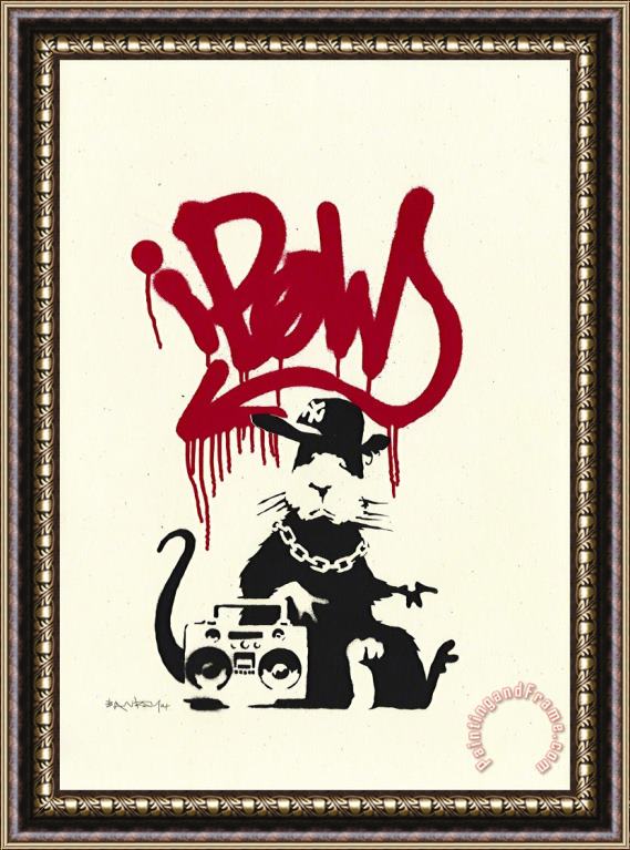 Banksy Gangsta Rat, 2004 Framed Painting