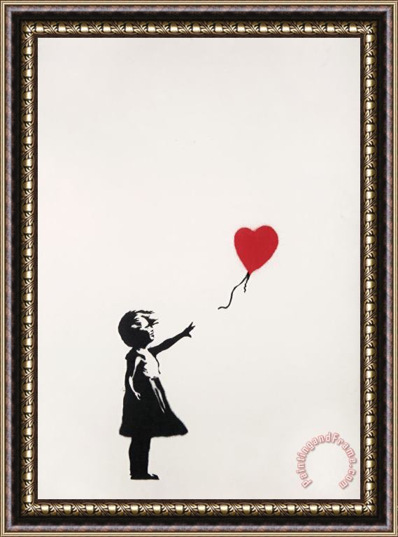 Banksy Girl with Balloon, 2004 Framed Painting