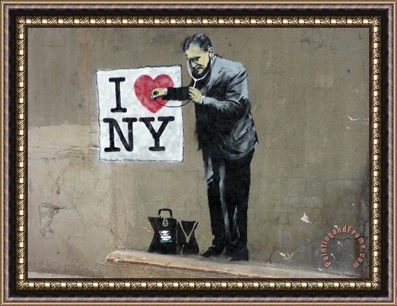 Banksy I Love New York Framed Painting
