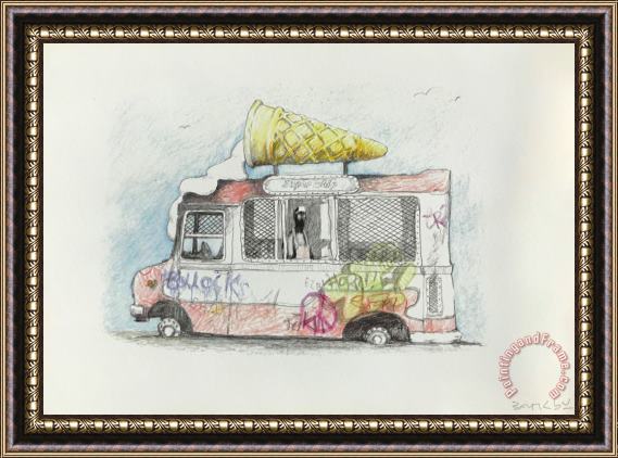 Banksy Ice Cream Van, 2009 Framed Print