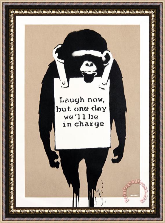 Banksy Laugh Now, 2004 Framed Print