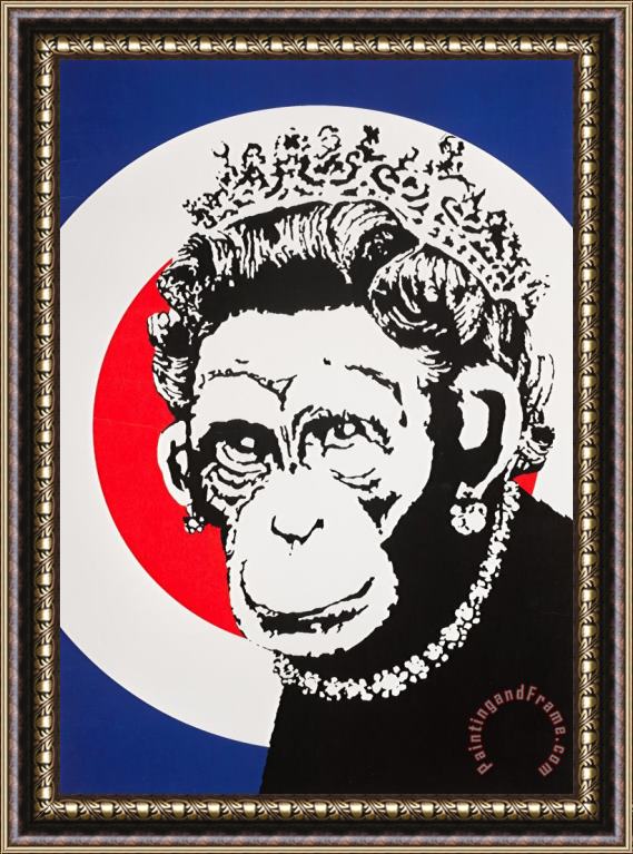Banksy Monkey Queen, 2003 Framed Print