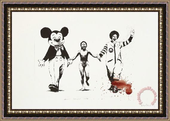 Banksy Napalm (damien Hirst Serpentine Murderme Collection), 2006 Framed Painting