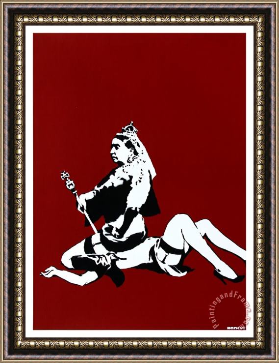 Banksy Queen Vic (signed), 2003 Framed Painting