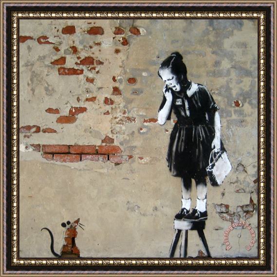 Banksy Ratgirl Framed Painting