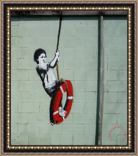 Banksy Swinger in New Orleans Framed Print