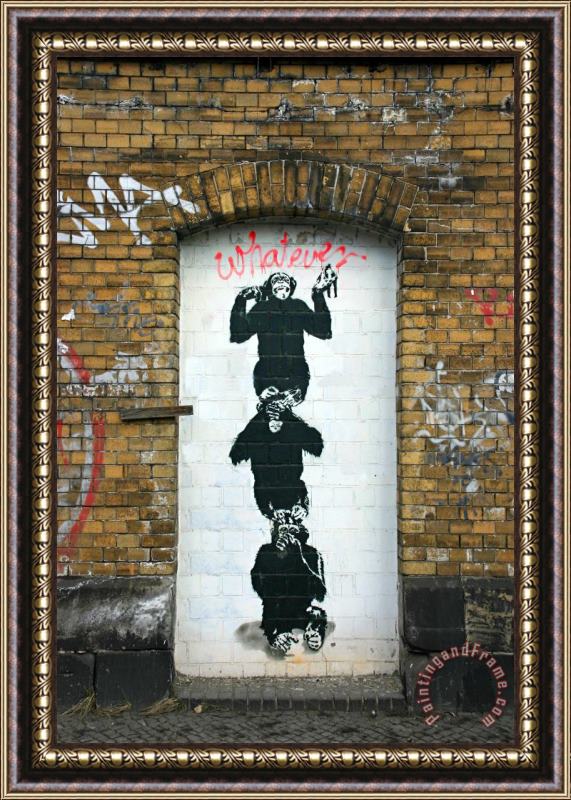 Banksy Three Monkeys Framed Print