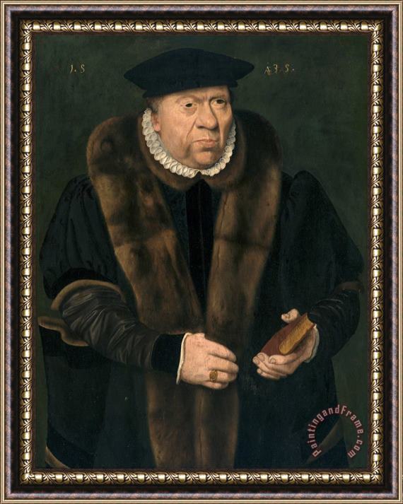 Bartholomaeus Bruyn the Younger Portrait of a Man Framed Painting