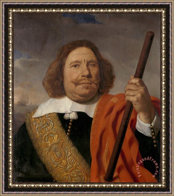 Bartholomeus Van Der Helst Portrait of Egbert Meeuwsz Cortenaer, Lieutenant Admiral of The Meuse Framed Print