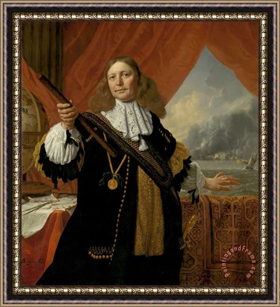Bartholomeus Van Der Helst Portrait of Vice Admiral Johan De Liefde Framed Painting