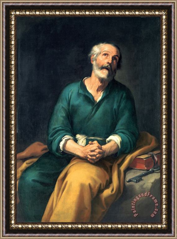 Bartolome Esteban Murillo Saint Peter in Tears Framed Painting