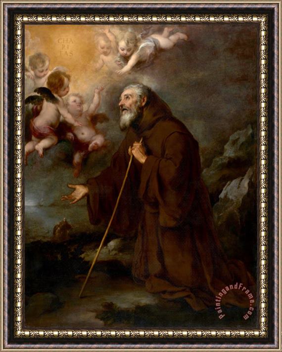 Bartolome Esteban Murillo The Vision of Saint Francis of Paola Framed Painting