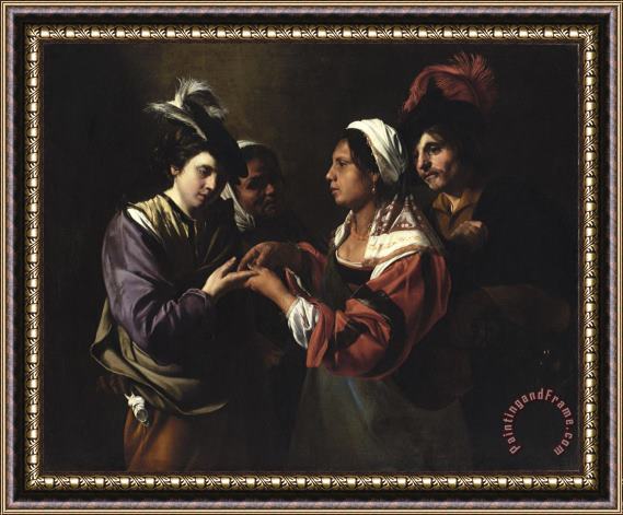 Bartolomeo Manfredi The Fortune Teller Framed Painting
