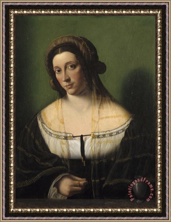 Bartolomeo Veneto Portrait of a Lady As Mary Magdalen Framed Print