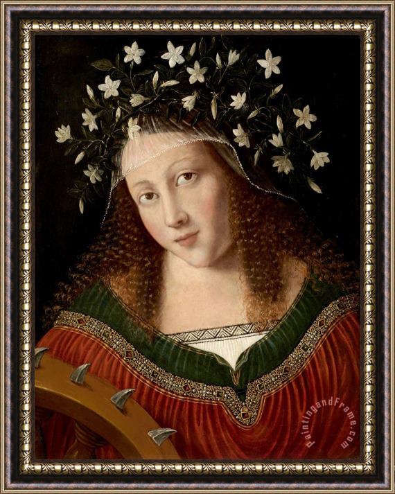 Bartolomeo Veneto St Catherine Crowned Framed Painting