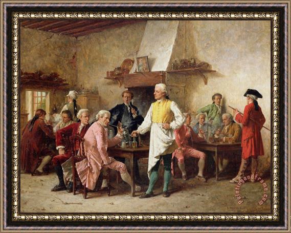 Benjamin Eugene Fichel A Gentleman's Debate Framed Painting