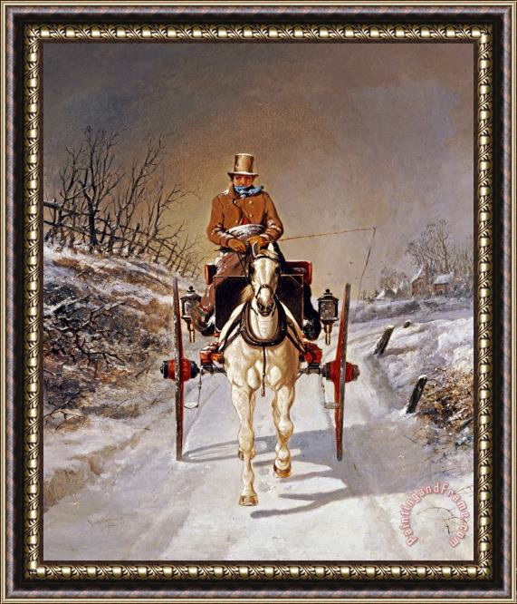 Benjamin Herring II A Winter's Drive Framed Painting