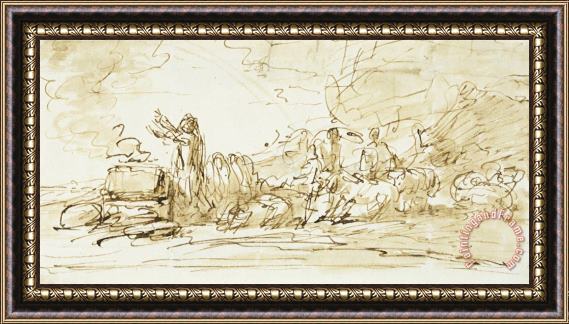 Benjamin West Noah Sacrificing Framed Painting