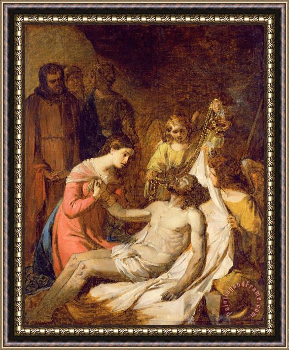 Benjamin West Study of the Lamentation on the Dead Christ Framed Print