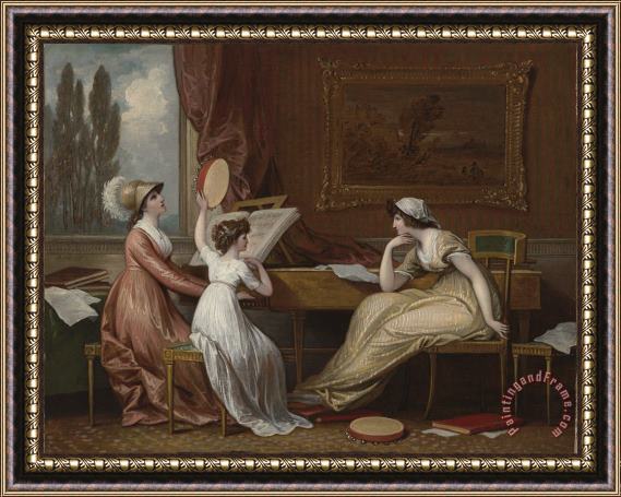 Benjamin West Three Ladies Making Music Framed Painting