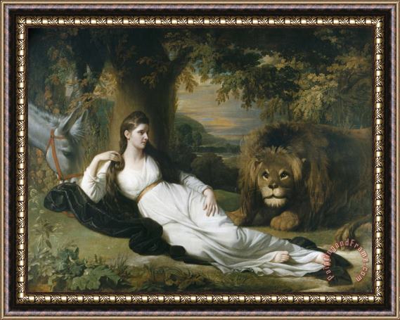 Benjamin West Una And The Lion (mary Hall in The Character of Una) Framed Print