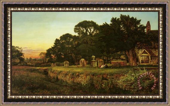 Benjamin Williams Leader In a Country Churchyard Framed Print