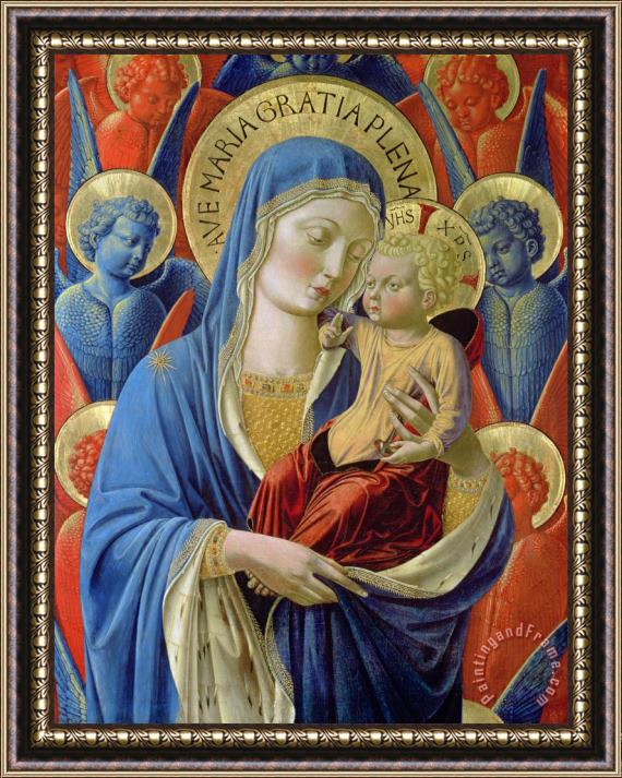 Benozzo di Lese di Sandro Gozzoli  Virgin and Child with Angels Framed Painting