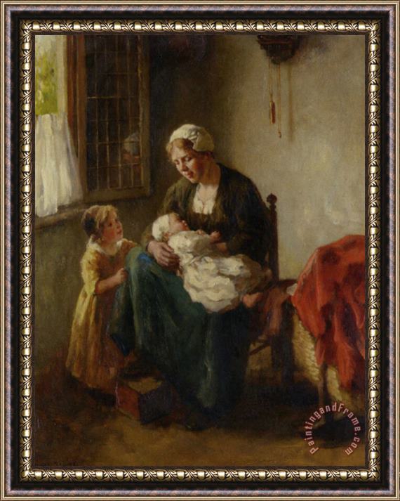 Bernard De Hoog The Happy Mother Framed Painting