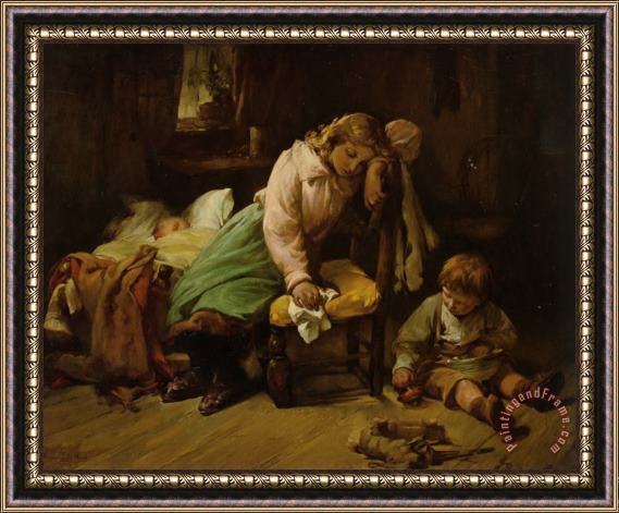 Bernard De Hoog The Young Mother Framed Painting