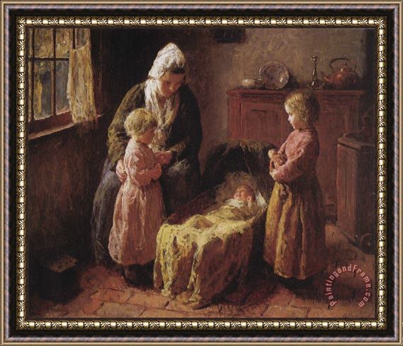 Bernard Jean Corneille Pothast Admiring The Baby Framed Painting