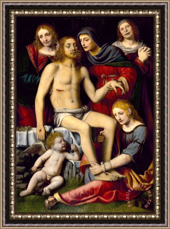Bernardino Luini Lamentation Over The Dead Christ Framed Painting