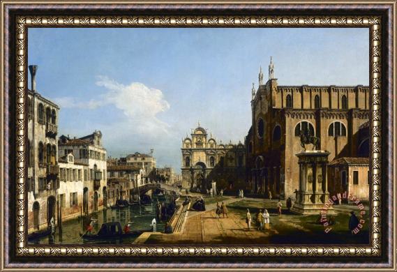 Bernardo Bellotto The Campo Di Ss. Giovanni E Paolo, Venice Framed Painting