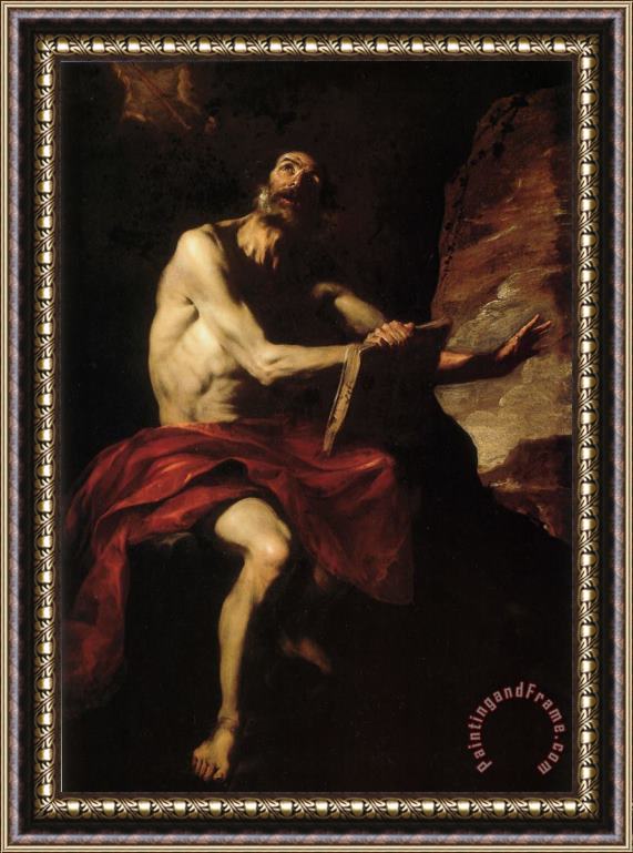 Bernardo Cavallino Saint Jerome Framed Painting