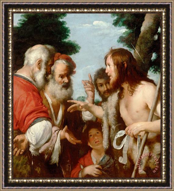 Bernardo Strozzi The Sermon of St. John The Baptist Framed Print