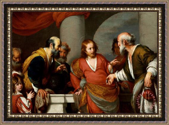 Bernardo Strozzi The Tribute Money Framed Painting