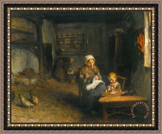 Bernardus Johannes Blommers Mother's Little Helper Framed Print