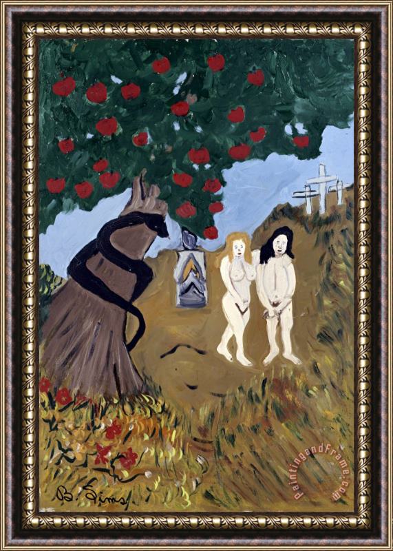 Bernice Sims Adam And Eve Framed Painting