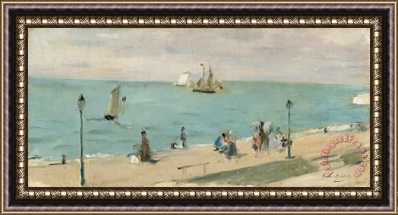 Berthe Morisot On The Beach (sur La Plage) Framed Print