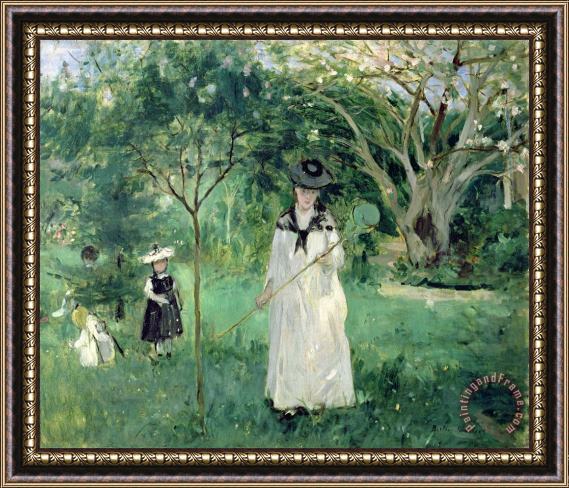 Berthe Morisot The Butterfly Hunt Framed Painting