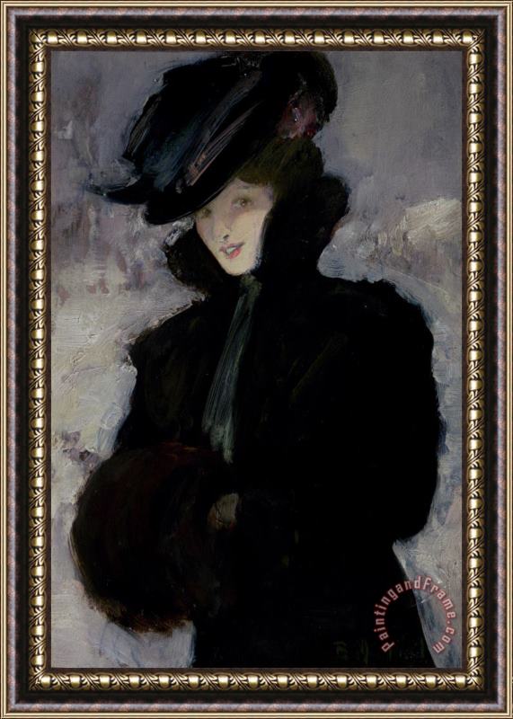Bessie MacNicol The Fur Coat Framed Painting