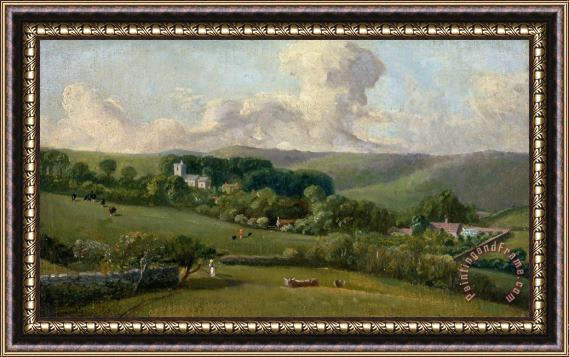 Bishop of Salisbury John Fisher Osmington a View to The Village Framed Painting