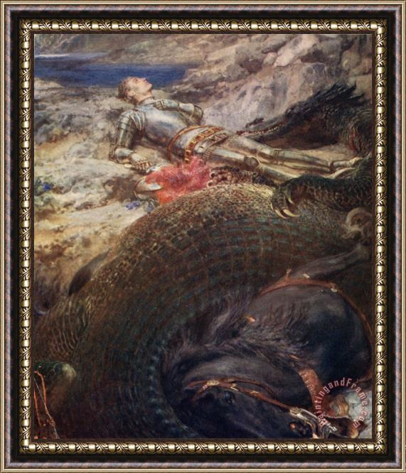 Briton Riviere St George And The Dragon - 1914 Framed Print