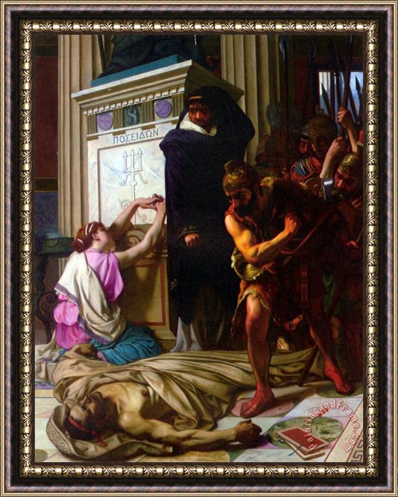 Camille Felix Bellanger The Death of Demosthenes Framed Print