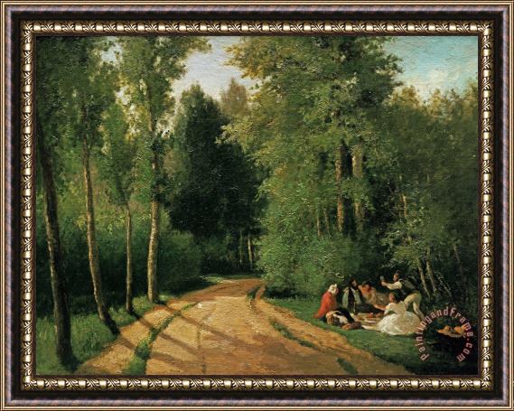 Camille Pissarro A Picnic at Montmorency Framed Painting
