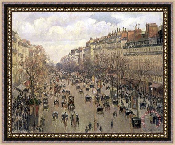 Camille Pissarro Boulevard Montmartre, Afternoon Sun Framed Painting