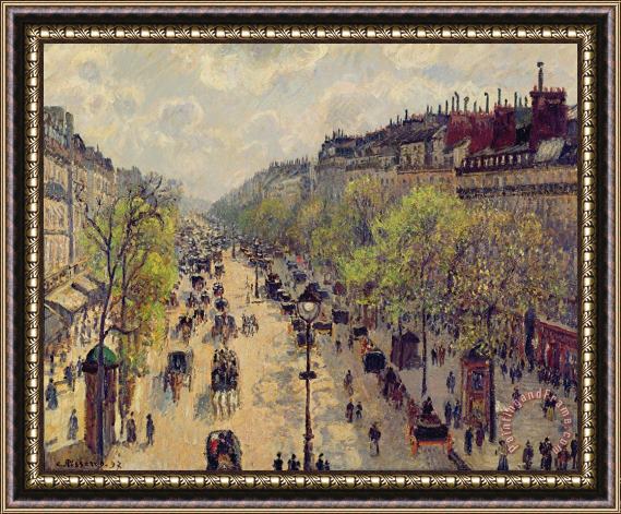 Camille Pissarro Boulevard Montmartre Framed Painting