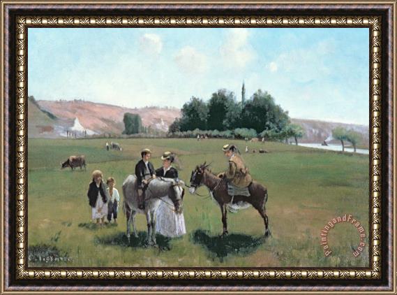 Camille Pissarro Donkey Ride Framed Painting